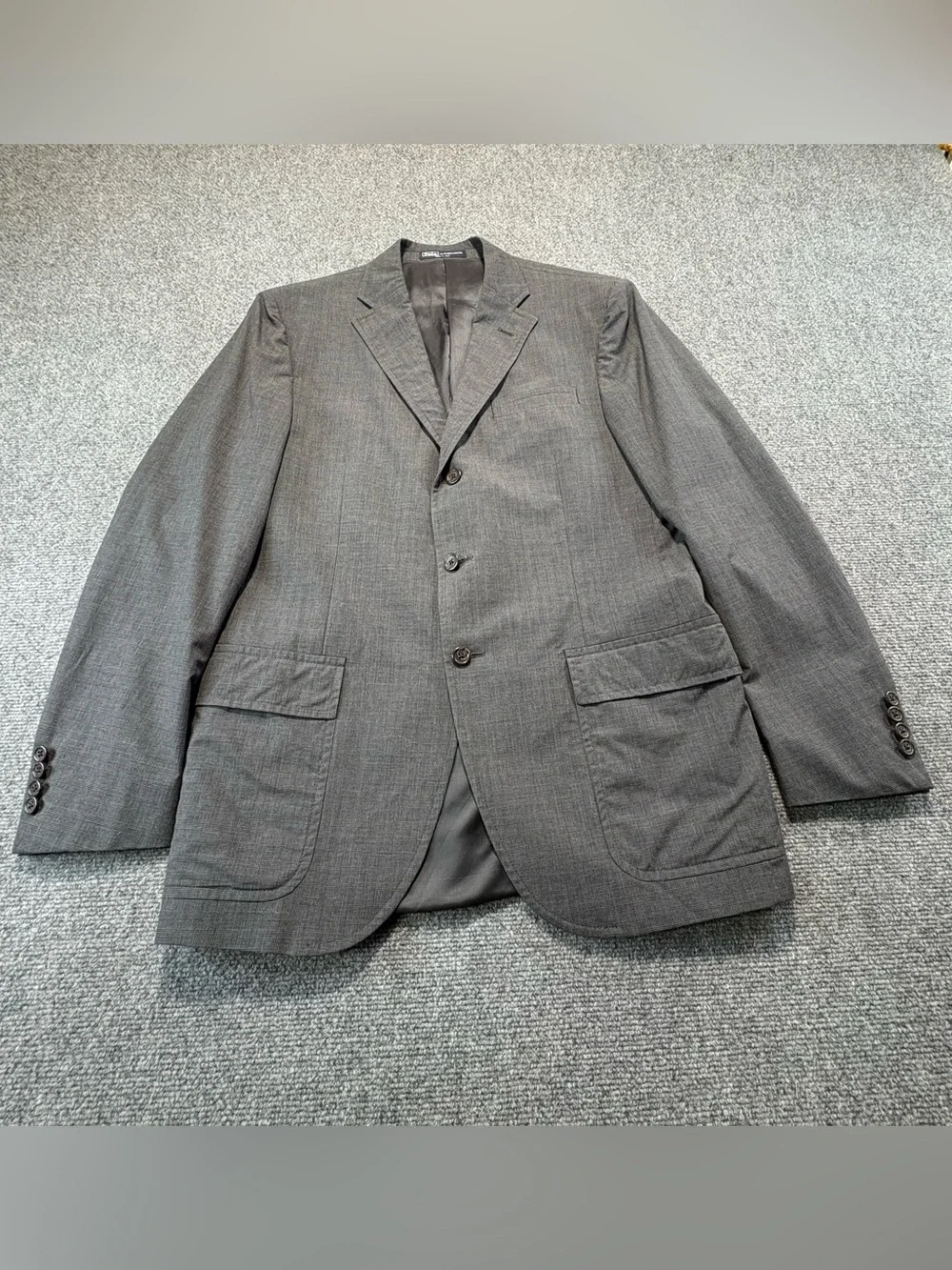 Polo Ralph Lauren Blue Label Blazer Mens 40R Fabr 100% Cotton 100% Rayon Lining